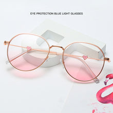 Load image into Gallery viewer, Literary Retro Anti Blue Light Glasses Heart Decorative Metal Glasses Frame Comfortable Transparent Glasses For Women
