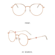 Load image into Gallery viewer, Literary Retro Anti Blue Light Glasses Heart Decorative Metal Glasses Frame Comfortable Transparent Glasses For Women
