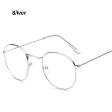 Load image into Gallery viewer, Retro Round Frame Glasses Flat Glasses Metal Frame Glasses Fashion Comfortable Transparent Glasses For Men Women
