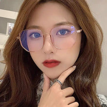 Load image into Gallery viewer, Fashion Large Frame Anti-Blue Light Glasses Polygonal Frame Flat Glasses Comfortable Transparent Glasses
