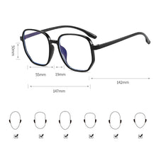 Load image into Gallery viewer, Fashion Large Frame Anti-Blue Light Glasses Polygonal Frame Flat Glasses Comfortable Transparent Glasses
