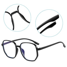 Load image into Gallery viewer, Fashion Large Frame Anti-Blue Light Glasses Polygonal Frame Flat Glasses Comfortable Transparent Glasses
