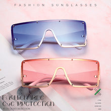 Load image into Gallery viewer, Fashion Large Frame One Piece Sunglasses Square Frameless Sunglasses Personality Outdoor UV Protection Sunglasses
