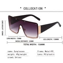 Load image into Gallery viewer, Fashion Large Frame One Piece Sunglasses Square Frameless Sunglasses Personality Outdoor UV Protection Sunglasses
