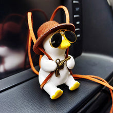 Load image into Gallery viewer, Cute Anime Cowboy Pipe Duck Car Rearview Mirror Pendant Super Cool Revolver Car Decor Pendant Auto Interior Ornament Decoration
