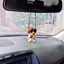 Load image into Gallery viewer, Cute Anime Cowboy Pipe Duck Car Rearview Mirror Pendant Super Cool Revolver Car Decor Pendant Auto Interior Ornament Decoration
