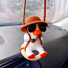Load image into Gallery viewer, Cute Anime Cowboy Pipe Duck Car Rearview Mirror Pendant Super Cool Revolver Car Decor Pendant Auto Interior Ornament Decoration
