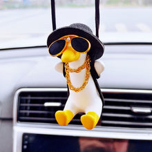 Load image into Gallery viewer, Cute Anime Cowboy Pipe Duck Car Rearview Mirror Pendant Super Cool Revolver Car Decor Pendant Auto Interior Ornament Decoration
