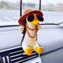 Load image into Gallery viewer, Cute Anime Cowboy Pipe Duck Car Rearview Mirror Pendant Super Cool Revolver Car Decor Pendant Auto Interior Ornament Decoration
