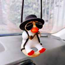 Load image into Gallery viewer, Cute Anime Cowboy Pipe Duck Car Rearview Mirror Pendant Super Cool Revolver Car Decor Pendant Auto Interior Ornament Decoration

