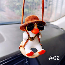 Load image into Gallery viewer, Cute Anime Cowboy Pipe Duck Car Rearview Mirror Pendant Super Cool Revolver Car Decor Pendant Auto Interior Ornament Decoration
