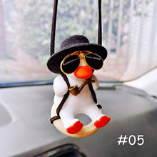 Load image into Gallery viewer, Cute Anime Cowboy Pipe Duck Car Rearview Mirror Pendant Super Cool Revolver Car Decor Pendant Auto Interior Ornament Decoration
