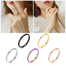 Load image into Gallery viewer, Simple 2mm Titanium Thin Ring Fashion Stainless Steel Ring Casual Finger Jewelry Smooth Couple Ring Classic Love Women Men Birthday gifts
