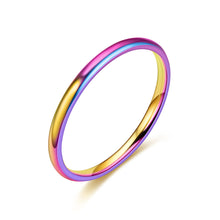 Load image into Gallery viewer, Simple 2mm Titanium Thin Ring Fashion Stainless Steel Ring Casual Finger Jewelry Smooth Couple Ring Classic Love Women Men Birthday gifts
