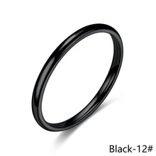 Load image into Gallery viewer, Simple 2mm Titanium Thin Ring Fashion Stainless Steel Ring Casual Finger Jewelry Smooth Couple Ring Classic Love Women Men Birthday gifts
