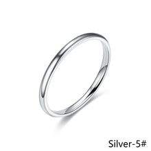 Load image into Gallery viewer, Simple 2mm Titanium Thin Ring Fashion Stainless Steel Ring Casual Finger Jewelry Smooth Couple Ring Classic Love Women Men Birthday gifts
