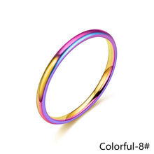 Load image into Gallery viewer, Simple 2mm Titanium Thin Ring Fashion Stainless Steel Ring Casual Finger Jewelry Smooth Couple Ring Classic Love Women Men Birthday gifts
