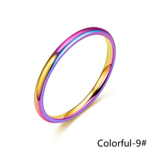 Load image into Gallery viewer, Simple 2mm Titanium Thin Ring Fashion Stainless Steel Ring Casual Finger Jewelry Smooth Couple Ring Classic Love Women Men Birthday gifts

