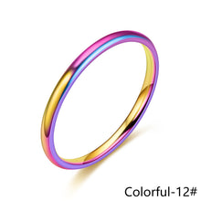 Load image into Gallery viewer, Simple 2mm Titanium Thin Ring Fashion Stainless Steel Ring Casual Finger Jewelry Smooth Couple Ring Classic Love Women Men Birthday gifts
