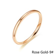 Load image into Gallery viewer, Simple 2mm Titanium Thin Ring Fashion Stainless Steel Ring Casual Finger Jewelry Smooth Couple Ring Classic Love Women Men Birthday gifts
