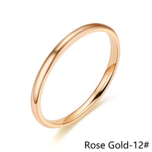Load image into Gallery viewer, Simple 2mm Titanium Thin Ring Fashion Stainless Steel Ring Casual Finger Jewelry Smooth Couple Ring Classic Love Women Men Birthday gifts

