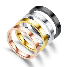 Load image into Gallery viewer, 3mm Simple Titanium Thin Ring Fashion Stainless Steel Ring Casual Finger Jewelry Smooth Couple Ring Classic Love Women Men Birthday gifts
