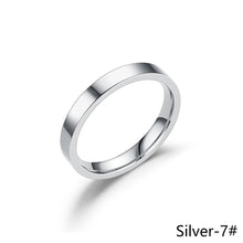 Load image into Gallery viewer, 3mm Simple Titanium Thin Ring Fashion Stainless Steel Ring Casual Finger Jewelry Smooth Couple Ring Classic Love Women Men Birthday gifts

