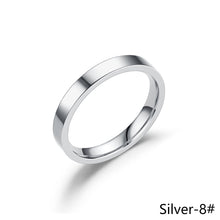 Load image into Gallery viewer, 3mm Simple Titanium Thin Ring Fashion Stainless Steel Ring Casual Finger Jewelry Smooth Couple Ring Classic Love Women Men Birthday gifts
