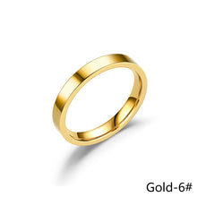 Load image into Gallery viewer, 3mm Simple Titanium Thin Ring Fashion Stainless Steel Ring Casual Finger Jewelry Smooth Couple Ring Classic Love Women Men Birthday gifts
