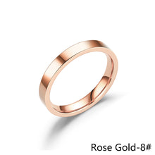 Load image into Gallery viewer, 3mm Simple Titanium Thin Ring Fashion Stainless Steel Ring Casual Finger Jewelry Smooth Couple Ring Classic Love Women Men Birthday gifts
