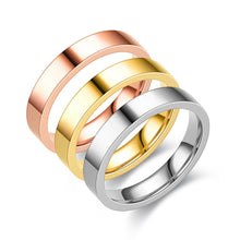 Load image into Gallery viewer, 4mm Simple Titanium Thin Ring Fashion Stainless Steel Ring Casual Finger Jewelry Smooth Couple Ring Classic Love Women Men Birthday gifts
