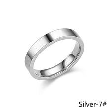 Load image into Gallery viewer, 4mm Simple Titanium Thin Ring Fashion Stainless Steel Ring Casual Finger Jewelry Smooth Couple Ring Classic Love Women Men Birthday gifts
