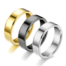 Load image into Gallery viewer, 6mm Simple Titanium Thin Ring Fashion Stainless Steel Ring Casual Finger Jewelry Smooth Couple Ring Classic Love Women Men Birthday gifts
