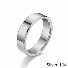 Load image into Gallery viewer, 6mm Simple Titanium Thin Ring Fashion Stainless Steel Ring Casual Finger Jewelry Smooth Couple Ring Classic Love Women Men Birthday gifts
