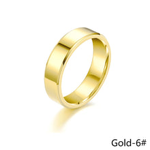 Load image into Gallery viewer, 6mm Simple Titanium Thin Ring Fashion Stainless Steel Ring Casual Finger Jewelry Smooth Couple Ring Classic Love Women Men Birthday gifts
