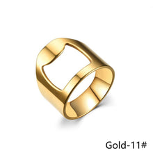 Load image into Gallery viewer, 10mm Bottle Opener Ring-shape Beer Cap Opening Remover Bottle Style Beer Opener Stainless Steel Titanium Ring Creative Versatile Ring Casual Cool Finger Ring
