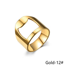 Load image into Gallery viewer, 10mm Bottle Opener Ring-shape Beer Cap Opening Remover Bottle Style Beer Opener Stainless Steel Titanium Ring Creative Versatile Ring Casual Cool Finger Ring

