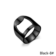 Load image into Gallery viewer, 10mm Bottle Opener Ring-shape Beer Cap Opening Remover Bottle Style Beer Opener Stainless Steel Titanium Ring Creative Versatile Ring Casual Cool Finger Ring
