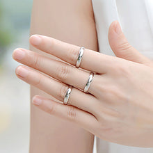 Load image into Gallery viewer, 4/6mm Polished Silver Color Titanium Simple Thin Ring Fashion Stainless Steel Ring Women Smooth Minimalism Wedding Ring Engagement Classic Rings Birthday gifts
