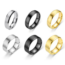 Load image into Gallery viewer, 6/8mm Simple Design Titanium Stainless Steel Ring Casual Finger Jewelry Smooth Lover Couple Ring for Women Men Wedding Bands
