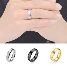 Load image into Gallery viewer, 6/8mm Simple Design Titanium Stainless Steel Ring Casual Finger Jewelry Smooth Lover Couple Ring for Women Men Wedding Bands
