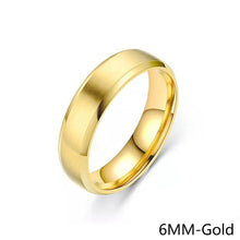 Load image into Gallery viewer, 6/8mm Simple Design Titanium Stainless Steel Ring Casual Finger Jewelry Smooth Lover Couple Ring for Women Men Wedding Bands
