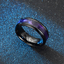Load image into Gallery viewer, 8mm Fashion Titanium Steel Rings Inlaid Abalone Shell Wedding Band Black Jewelry For Women Men Classic Couple Rings Unisex Accessories
