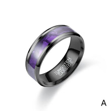 Load image into Gallery viewer, 8mm Fashion Titanium Steel Rings Inlaid Abalone Shell Wedding Band Black Jewelry For Women Men Classic Couple Rings Unisex Accessories
