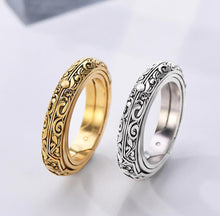 Load image into Gallery viewer, 6mm Gold Astronomical Ball Ring Creative Complex Rotating Cosmic Letter Finger Ring for Women Men Fashion Jewelry Gifts
