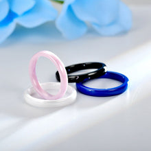Load image into Gallery viewer, 3mm Thin Ceramic Rings For Women Jewelry Minimalist Simple Smooth Shiny Tail Rings No Fade Blue Pink Black White

