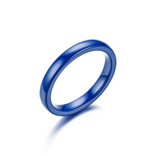 Load image into Gallery viewer, 3mm Thin Ceramic Rings For Women Jewelry Minimalist Simple Smooth Shiny Tail Rings No Fade Blue Pink Black White
