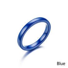 Load image into Gallery viewer, 3mm Thin Ceramic Rings For Women Jewelry Minimalist Simple Smooth Shiny Tail Rings No Fade Blue Pink Black White
