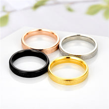 Load image into Gallery viewer, 4mm Fashion Simple Design Sandblast Stainless Steel Titanium Ring Anxiety Fidget Rings Finger Ring Women Men Punk Rock Gift
