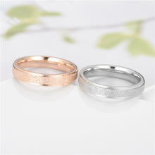 Load image into Gallery viewer, 4mm Fashion Simple Design Sandblast Stainless Steel Titanium Ring Anxiety Fidget Rings Finger Ring Women Men Punk Rock Gift
